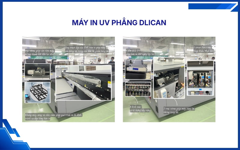 Máy in UV phẳng Dlican - In ấn logo lên mọi chất liệu